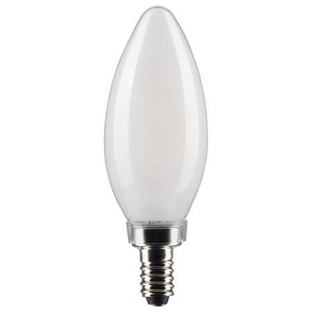 SATCO 4 Watt B11 LED Lamp, Frost, Candelabra Base, 90 CRI, 4000K, 120 Volts S21271